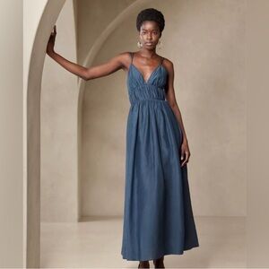 NWT Banana Republic Rosalia Cotton Silk Maxi Dress  Summer Wedding Feminine 4
